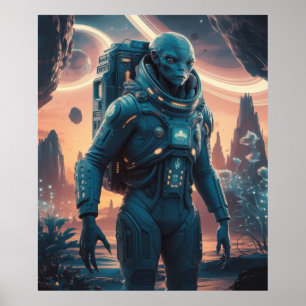 Poster Astronaute Alien