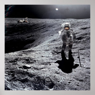 Poster Astronaute d'Apollo 16 sur la lune