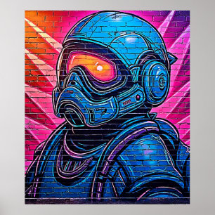 Poster Astronaute de Neon Cyberpunk
