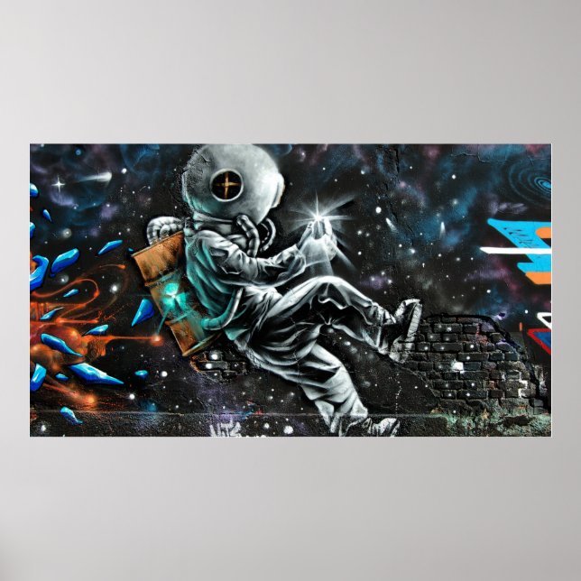 Poster Astronaute du graffiti (Devant)