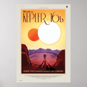 Poster Astronaute du système binaire Star sur Exoplanet K