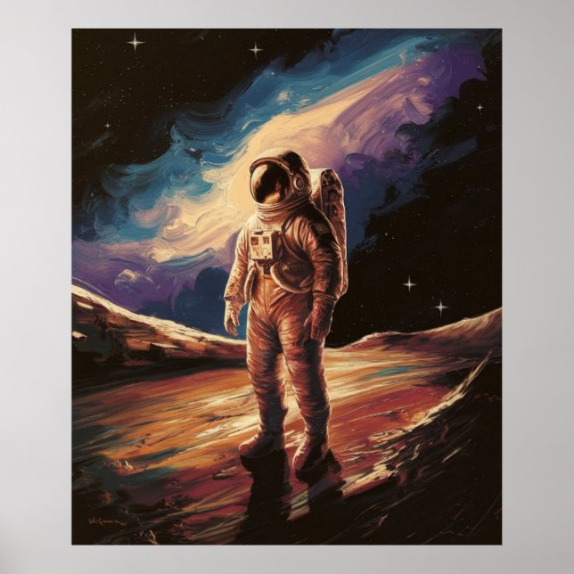 Poster Astronaute Huile sur Toile (Devant)