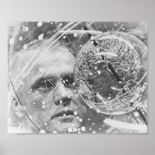 Poster Astronaute John Glenn s'exerçant pour l'amitié 7