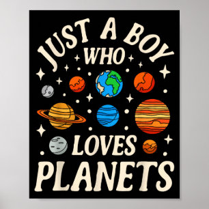 Poster Astronaute Juste Un Garçon Qui Aime Les Planètes S
