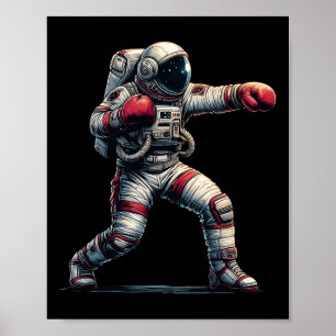 Poster Astronaute Muay Thai Boxe Kickboxing Enfants Homme
