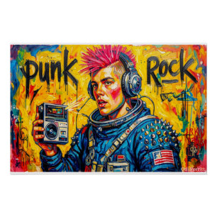 POSTER ASTRONAUTE PUNK ROCK