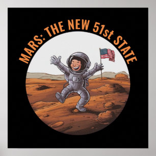 Poster Astronaute sur Mars