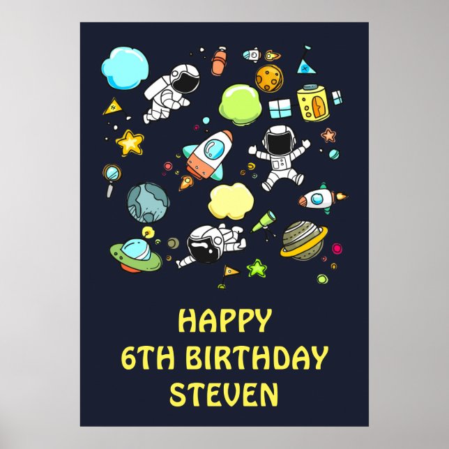 Poster Astronautes et roquettes de l'espace extra-atmosph (Devant)