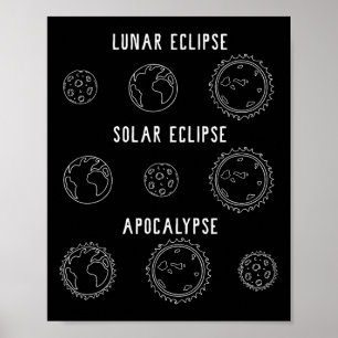 Poster Astronomie de l'Apocalypse d'Éclipse solaire lunai