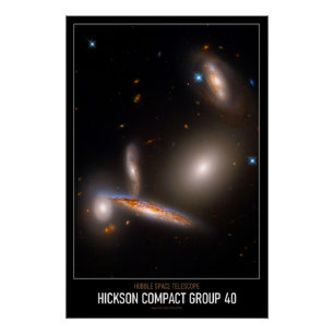 Poster Astronomie haute résolution Hickson Compact Group 