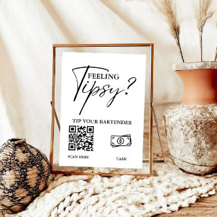 Poster Astuce minimaliste moderne Votre barman Mariage Co