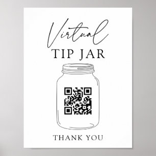 Poster Astuce virtuelle Jar QR Code Astuce Votre barman S