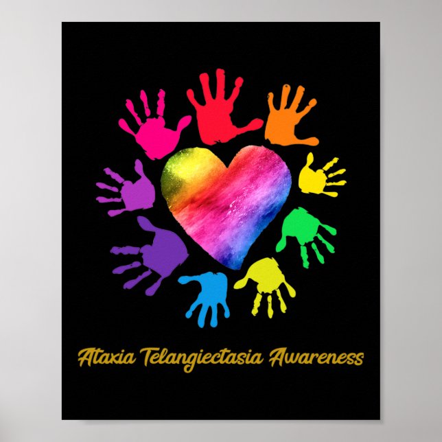 Poster Ataxia Telangiectasia Awareness Hands Ataxia Telan (Devant)