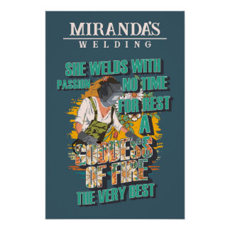 Poster Atelier de nom personnalisé Welder fille soumissio