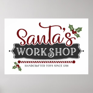 Poster Atelier de Père Noël de Noël festif