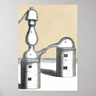 Poster Athanor Alchemy Furie et fiole d'alambic
