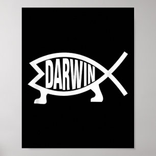 Poster Athée Charles Darwin Théorie De L'Évolution Poisso