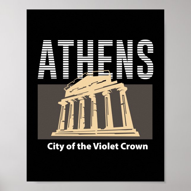 Poster Athènes Grèce Conception de monument de voyage vin (Devant)
