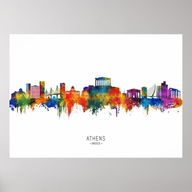 Poster Athènes Skyline Grèce (Devant)