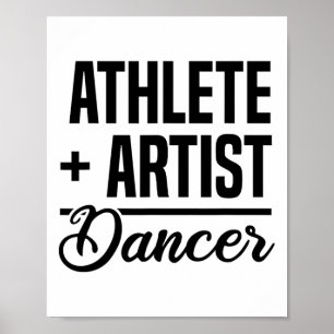 Poster Athlète + Artiste = Danseur Ballerina Ballet Danse