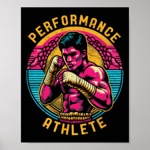 Poster Athlète de performance de Muay Thai Homme Kickboxi