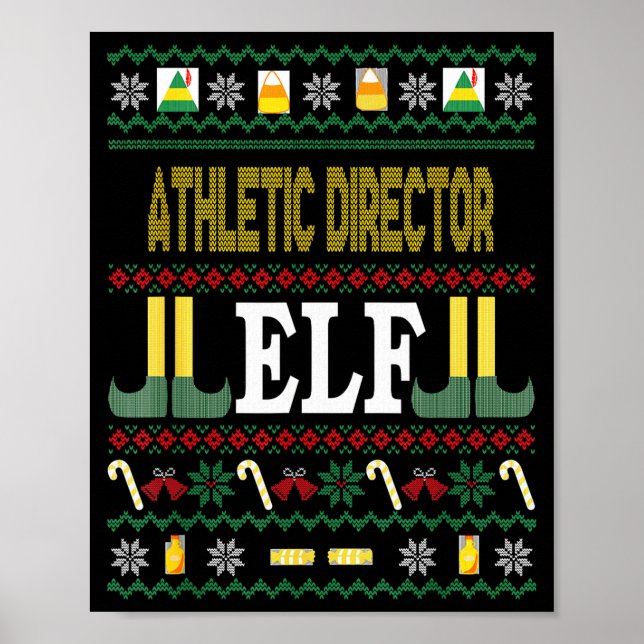 Poster Athletic Director Elf Funny Christmas Gift  (Devant)