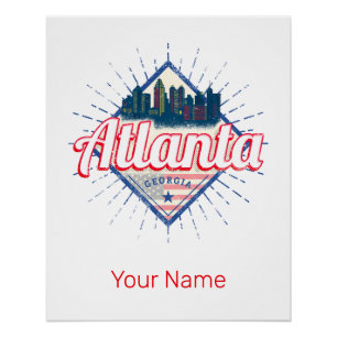 Poster Atlanta Georgia United States Retro Skyline