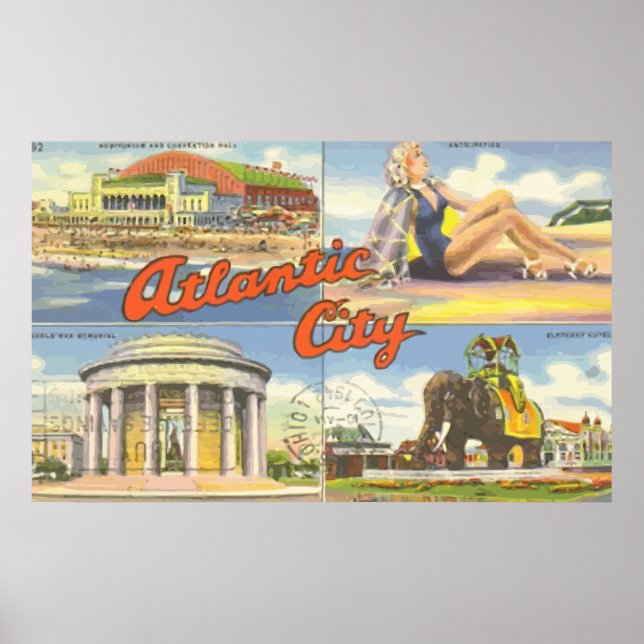 Poster Atlantic City, Vintage (Devant)
