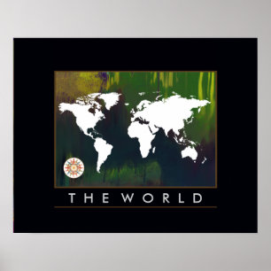 Poster atlas, carte du monde