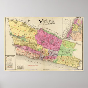Poster Atlas de Yonkers de carte d'index