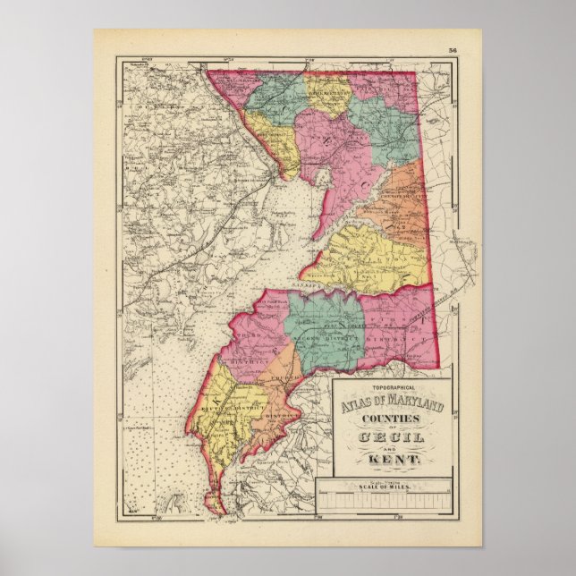 Poster Atlas topographique des comtés du Maryland (Devant)