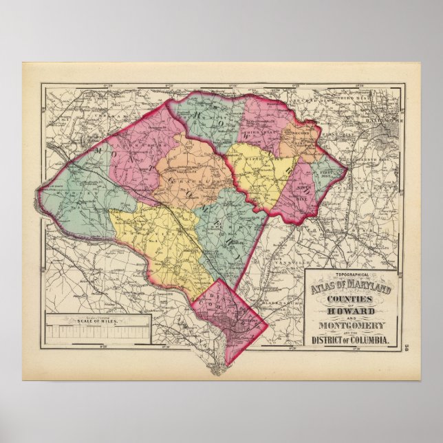 Poster Atlas topographique des comtés du Maryland 2 (Devant)