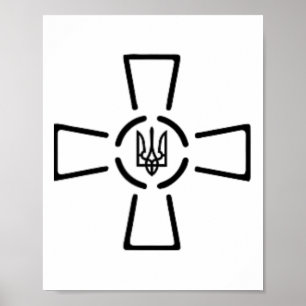 Poster Ato Croix Tryzub Ukraine Volodymyr Zelensky Présid