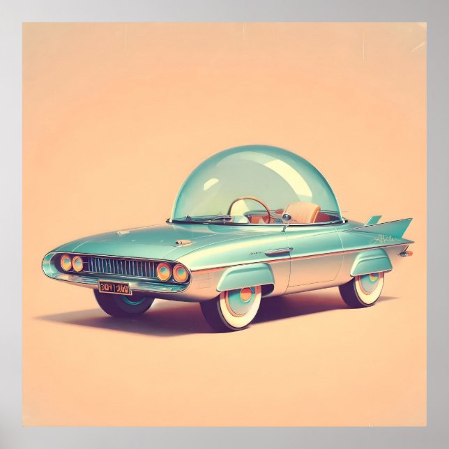 Poster Atomic Futuristic Bubble Blaster Car (Devant)