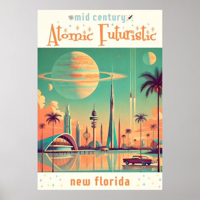 Poster Atomic Futuristic New Florida (Devant)