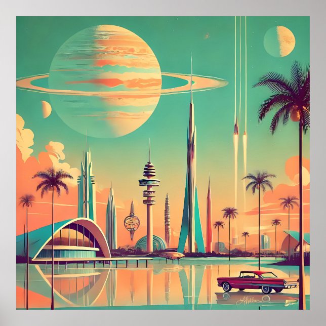 Poster Atomic Futuristic New Florida (Devant)