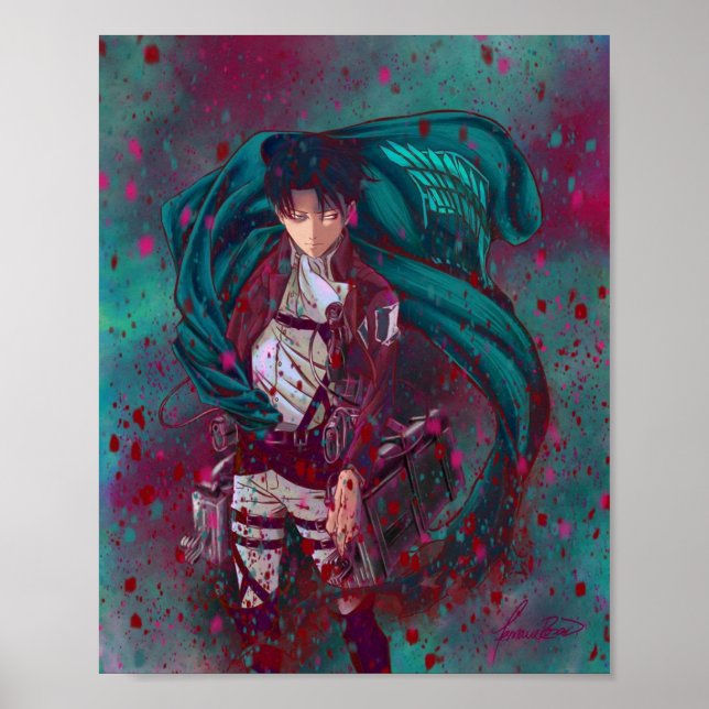 Poster Attaque Contre Titan Fanart Levi Ackerman Version  (Devant)