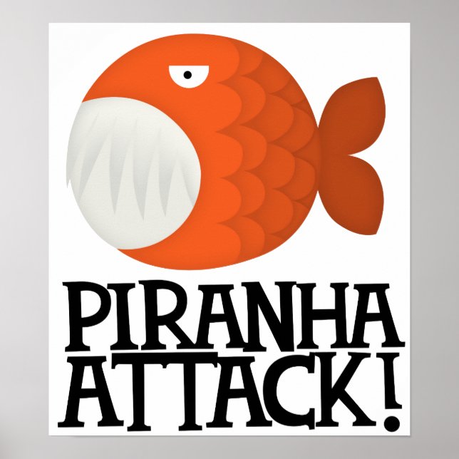 Poster attaque de piranha ! (Devant)