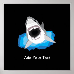 Poster Attaque de requin - Ajoutez votre propre légende a