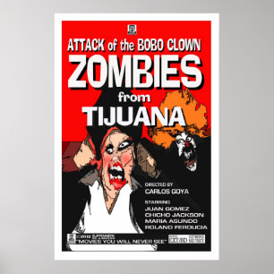 Poster Attaque des zombis de clown de Bobo