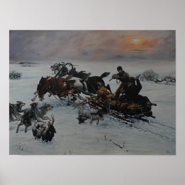 Poster Attaque hivernale des loups (Devant)