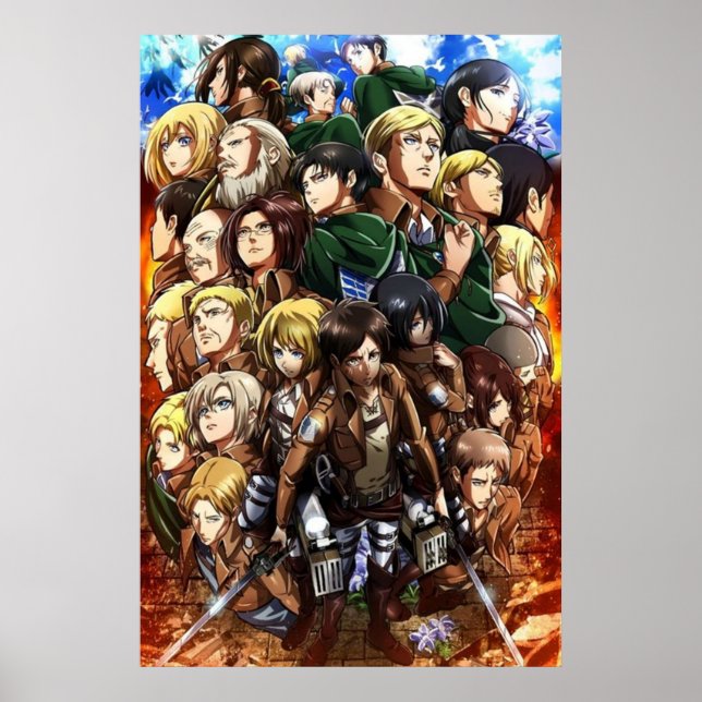 Poster Attaque sur Titan Character Collage (Devant)