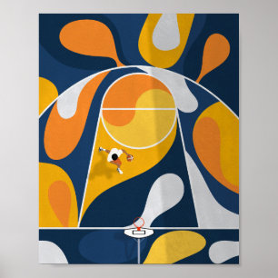 Poster Attaquer les cerceaux  Basket-Ball Court De Ci-Des