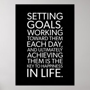 Poster Atteindre Les Objectifs Est La Clé Du Bonheur - Gy