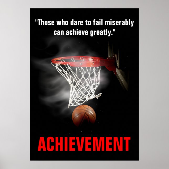 Poster Atteinte Basketball Inspiration Motivation (Devant)