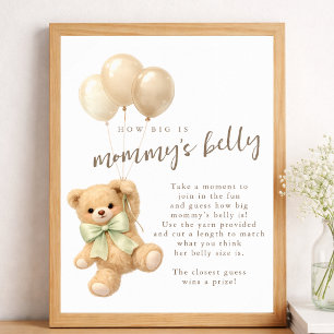 Poster Attendez à peine Baby Shower Quelle est la taille
