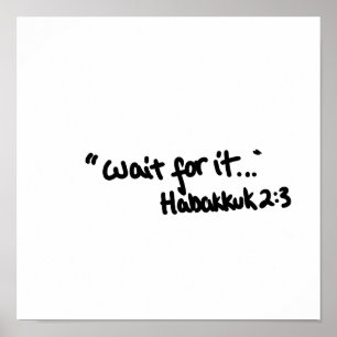 Poster Attendez-le simple La typographie de citation bibl