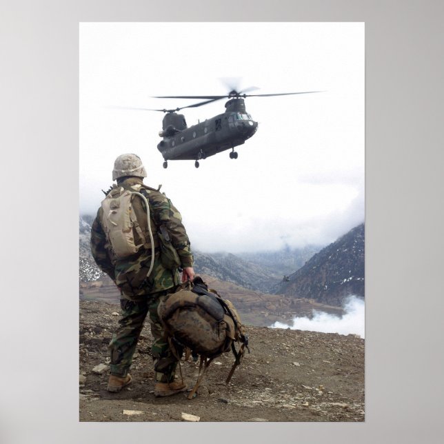 Poster Attente maritime pour hélicoptère CH-47 Chinook (Devant)