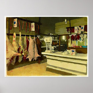 Poster Attention à la viande