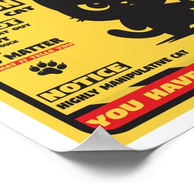 Poster Attention au chat (Coin)